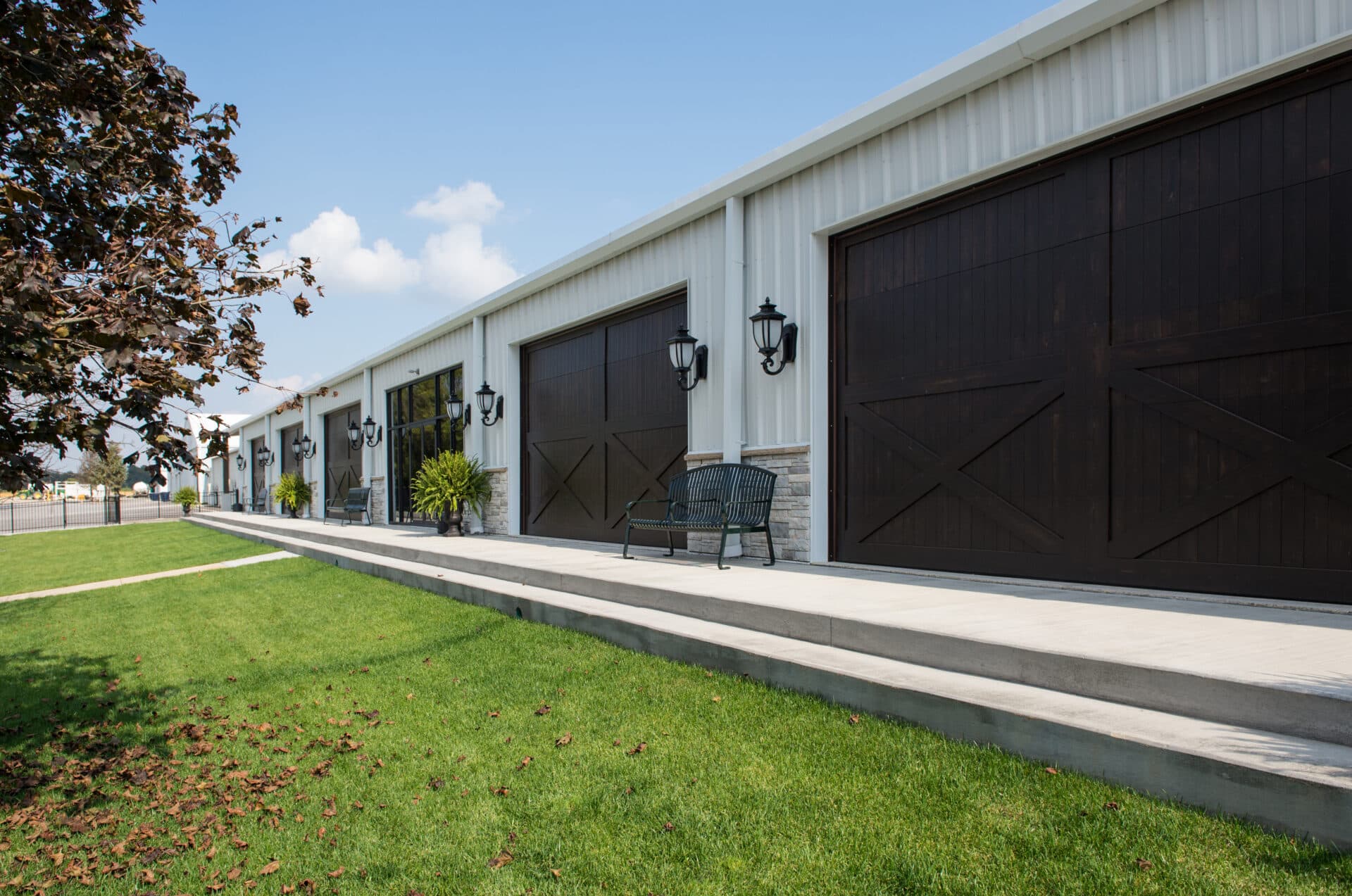 Barn exterior with large sliding doors